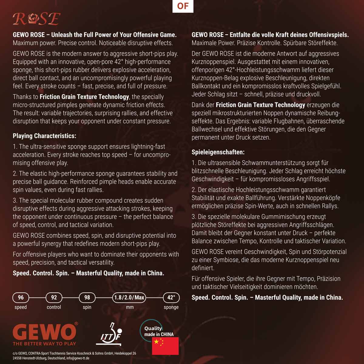 GEWO Belag Rose