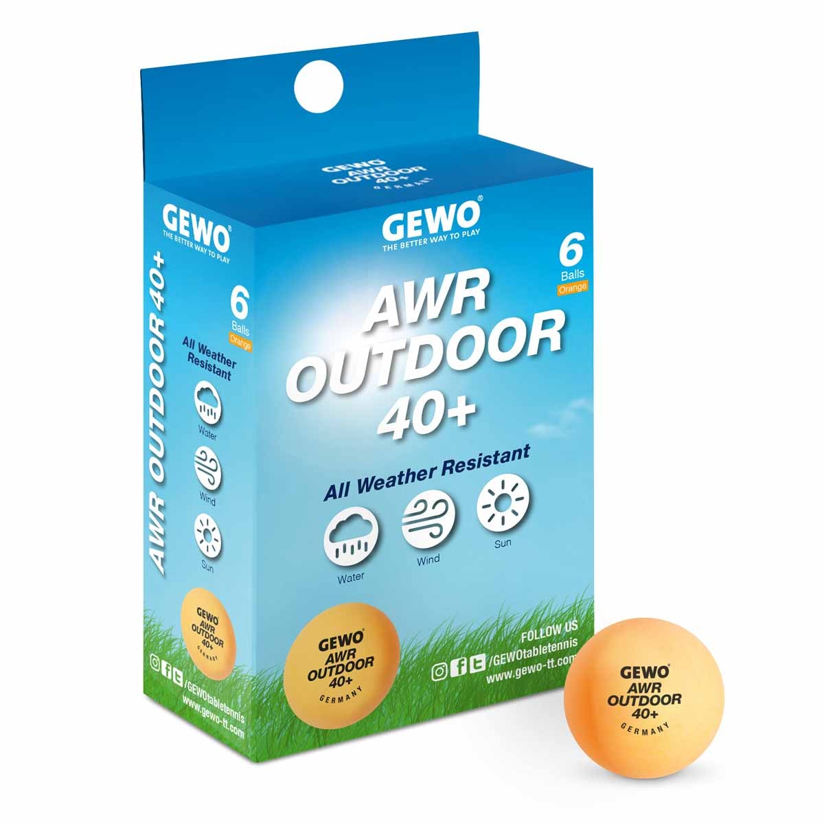 GEWO Ball AWR Outdoor 40+ 6er orange