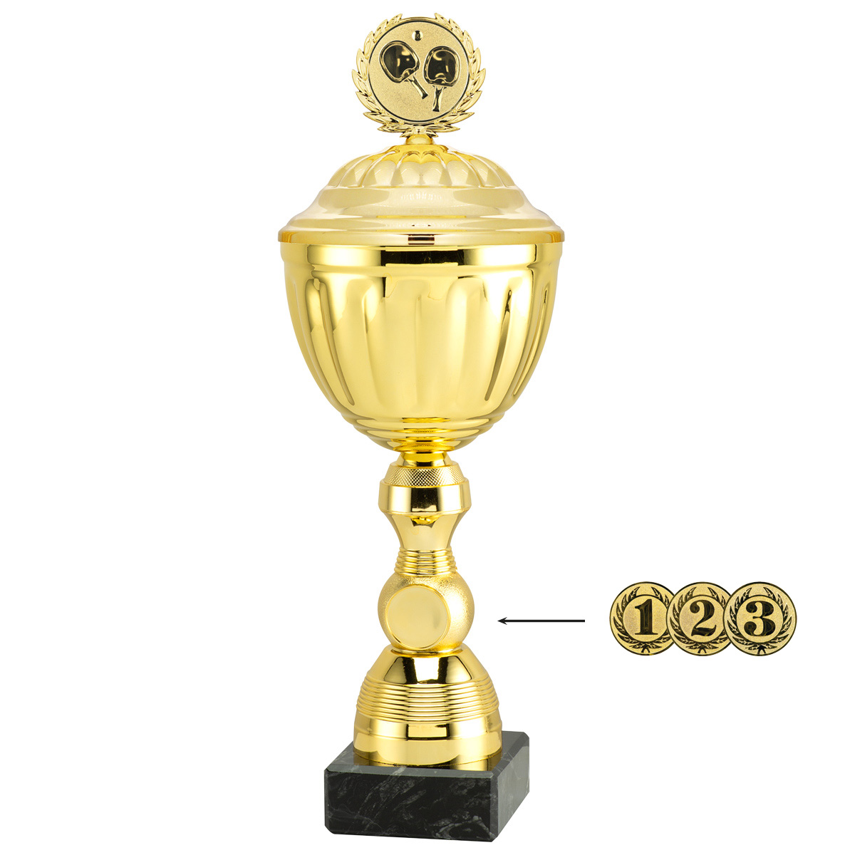 Pokal Kaya mit Deckel 37 cm gold