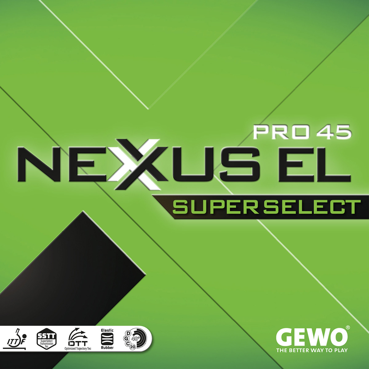 GEWO Belag Nexxus EL Pro 45 SuperSelect schwarz 2,2 mm
