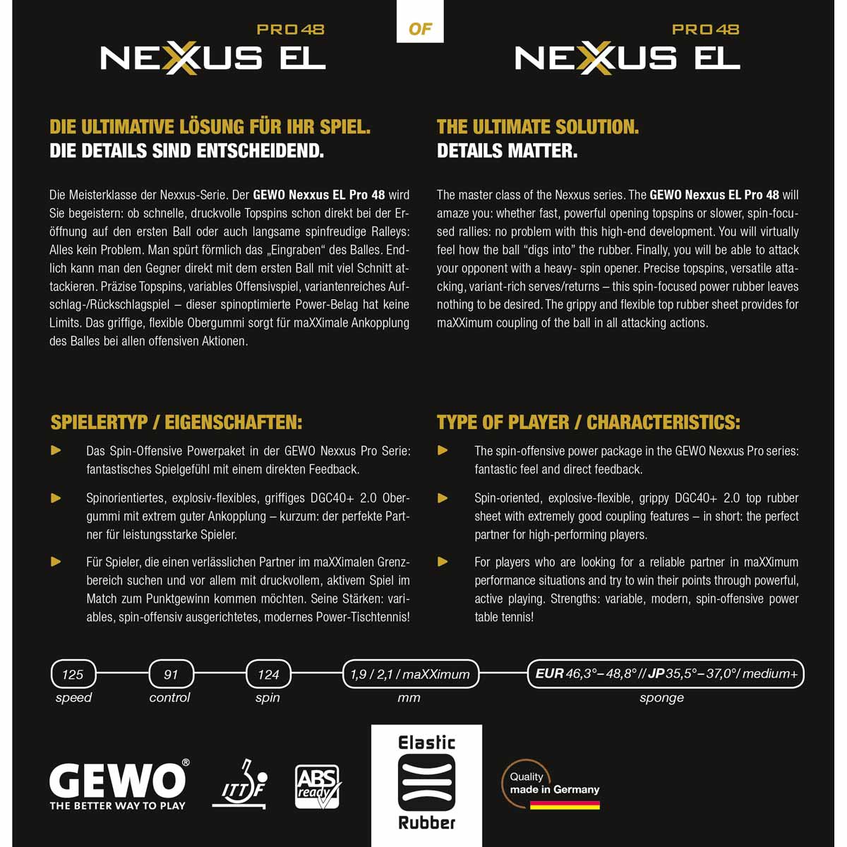 GEWO Belag Nexxus EL Pro 48 rot maXXimum