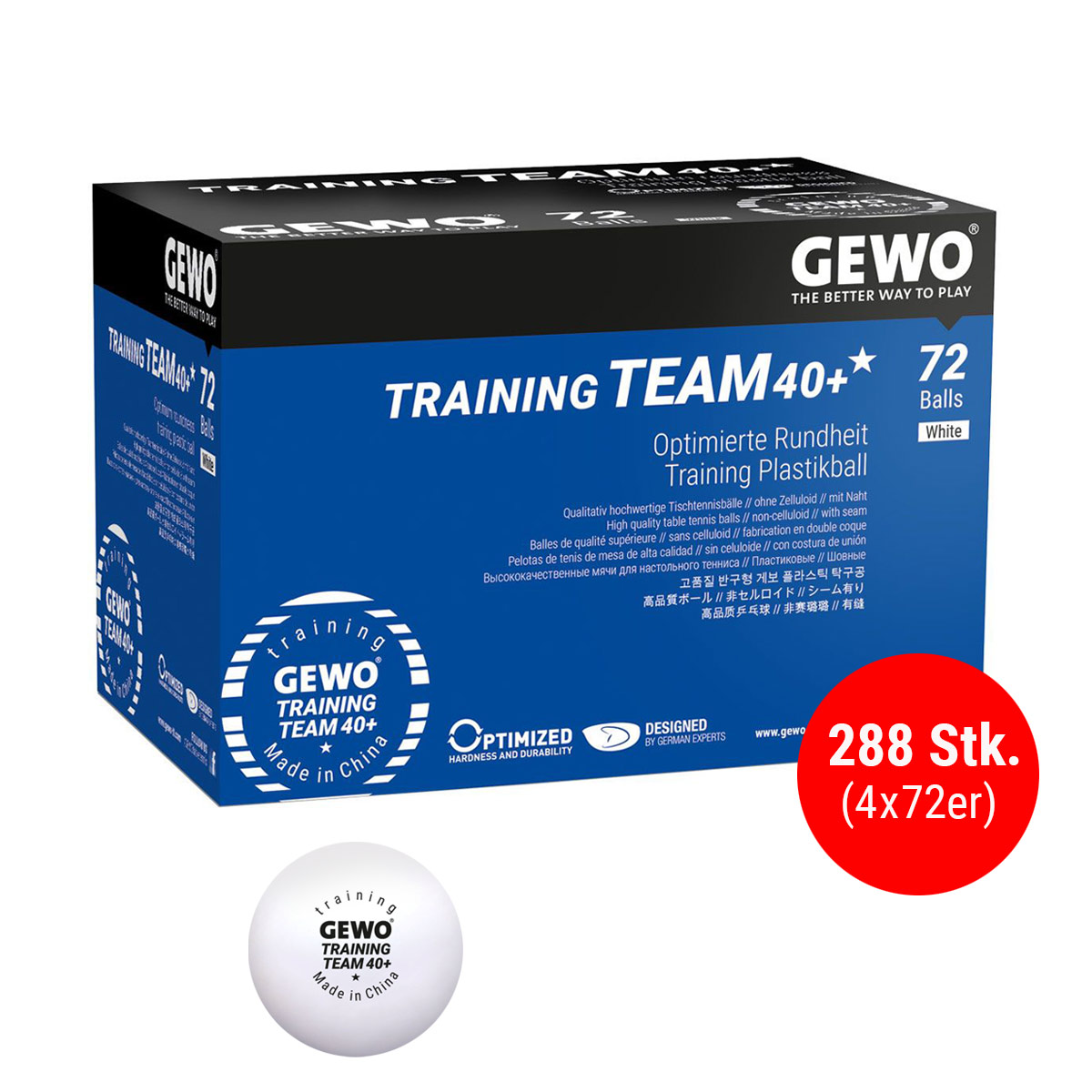 GEWO Ball Training Team 40+ * 72er - Set (4 Stück) weiß