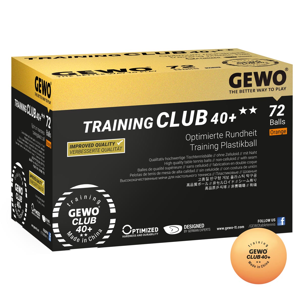 GEWO Ball Training Club 40+ ** 40x 72er Karton orange