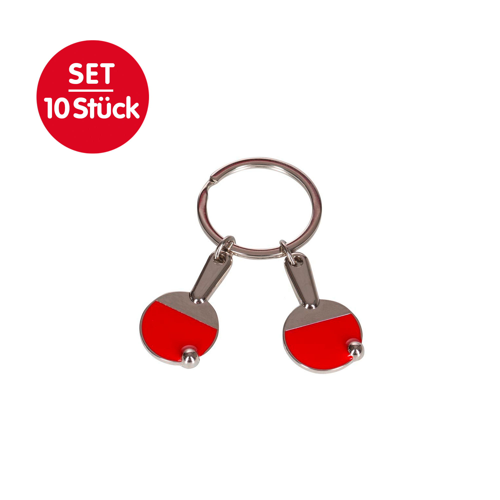 GEWO Schlüsselanhänger TT-Set - Set (10 Stück) rot