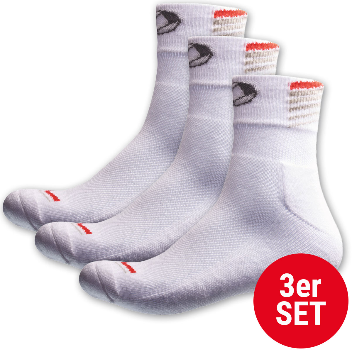 Donic Socke Siena 3er Set weiß/rot senior