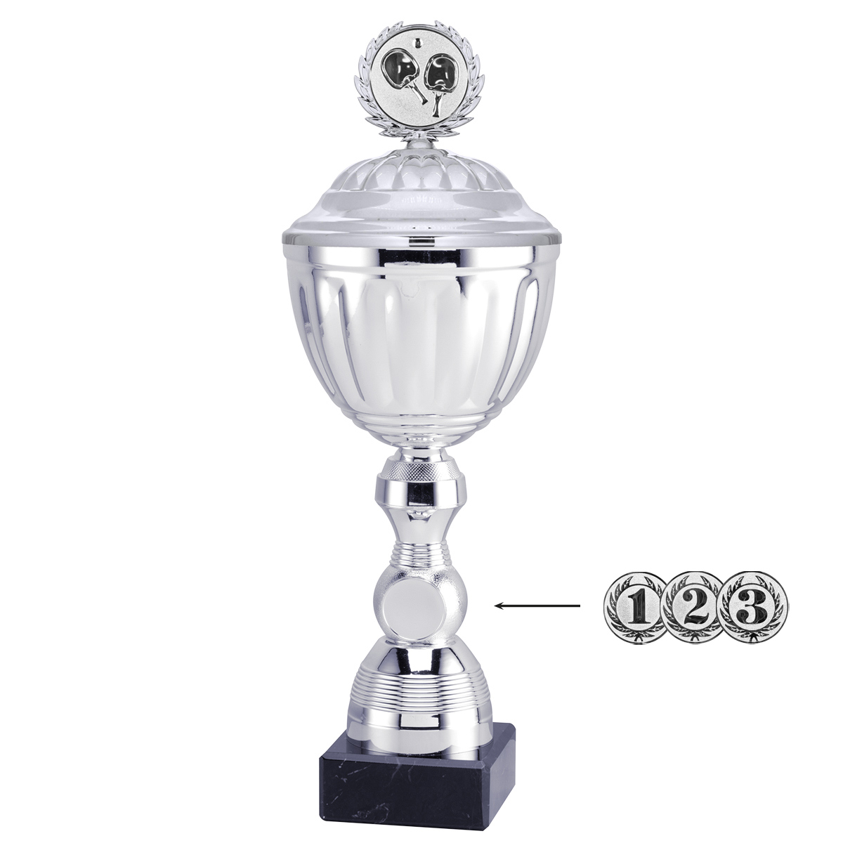 Pokal Kaya mit Deckel 37 cm silber