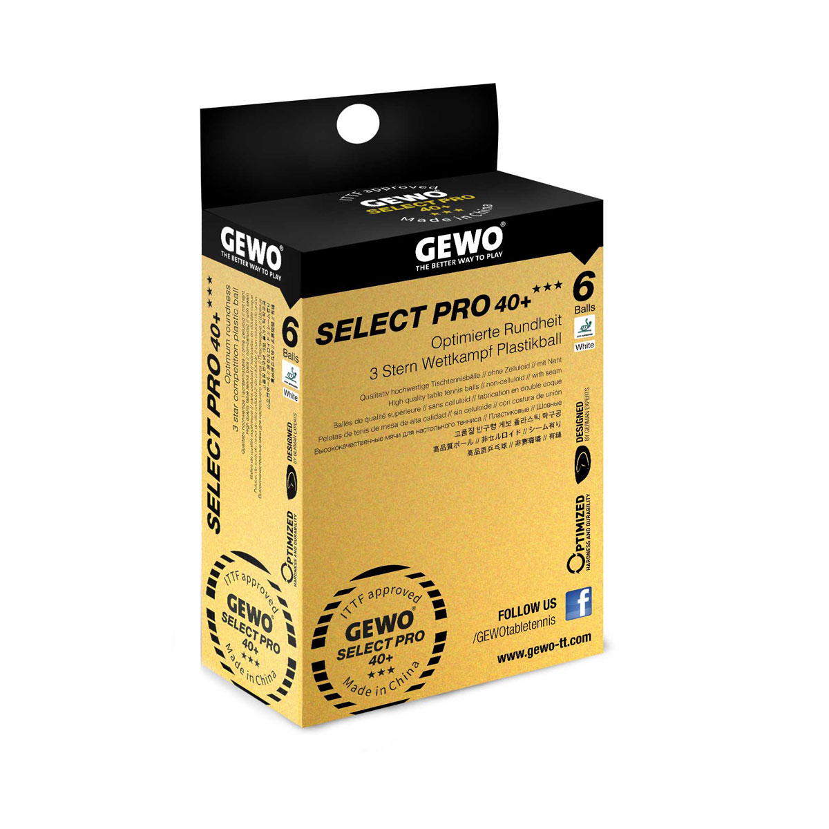 GEWO Ball Select Pro 40+ *** 6er weiß
