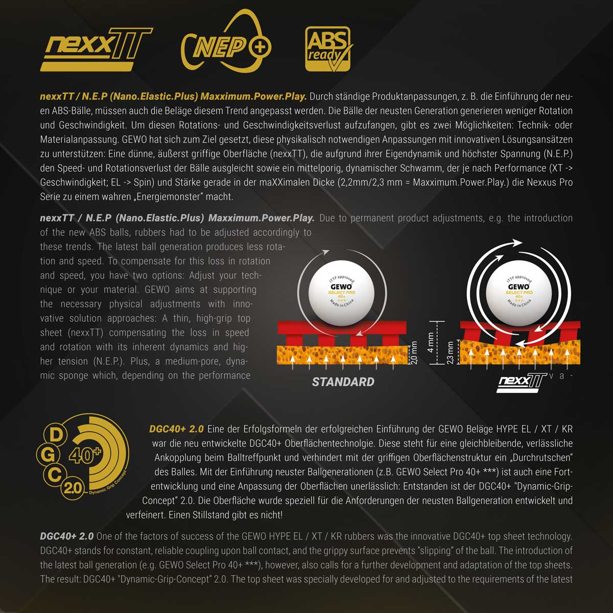 GEWO Belag Nexxus XT Pro 50 Hard