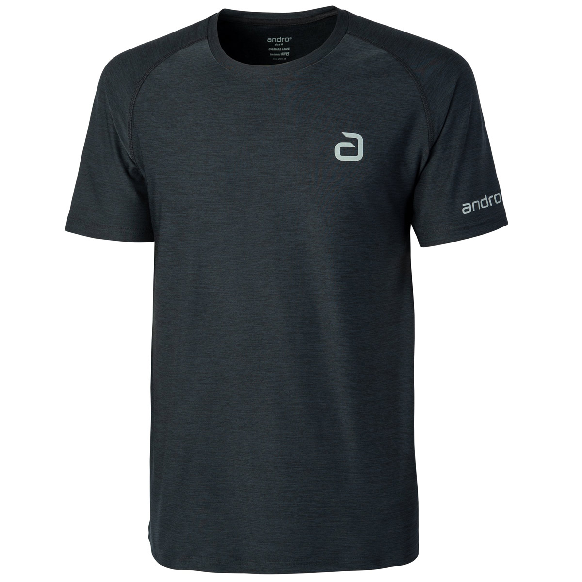 andro T-Shirt Melange Alpha  schwarz L