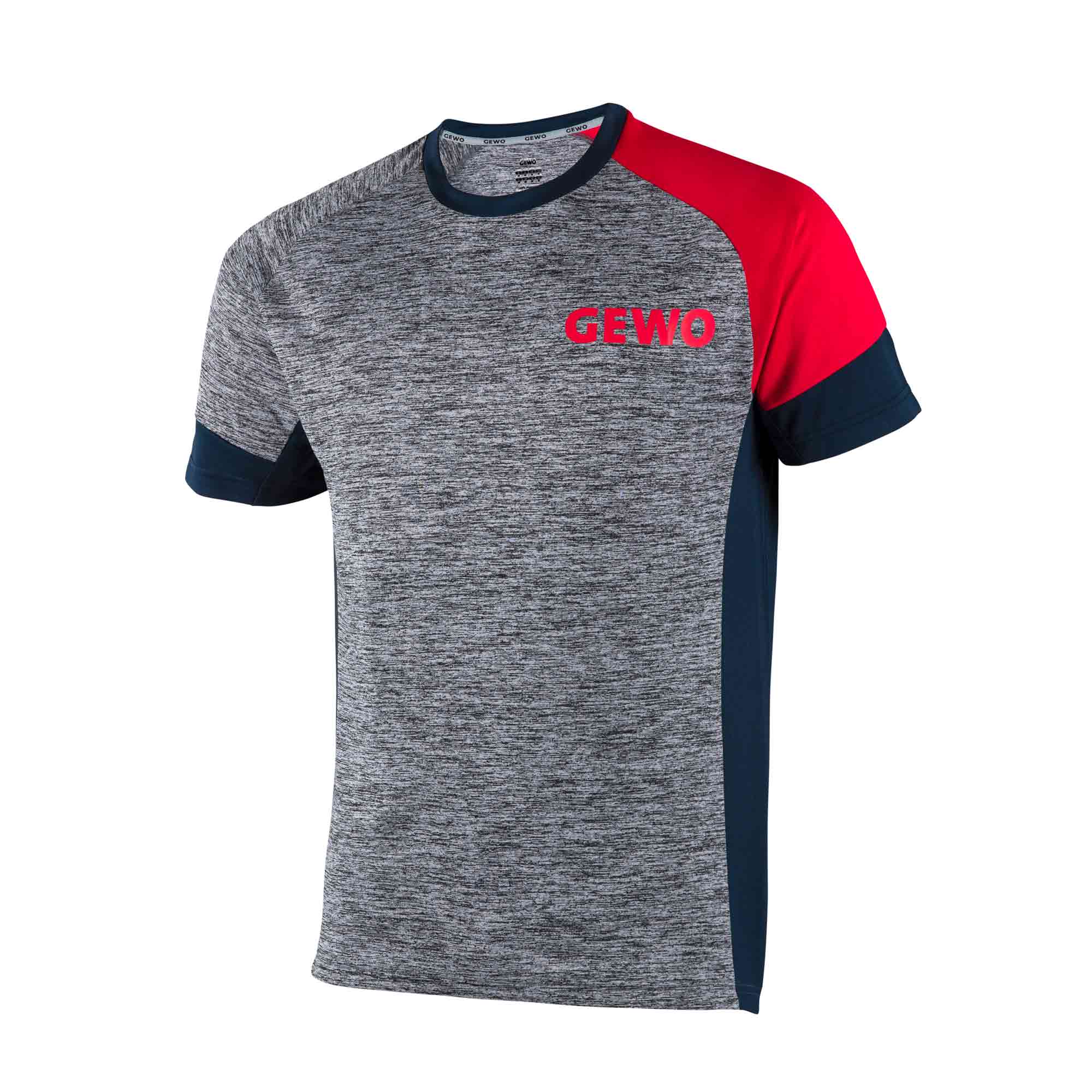 GEWO T-Shirt Pesaro grau melange/rot XS