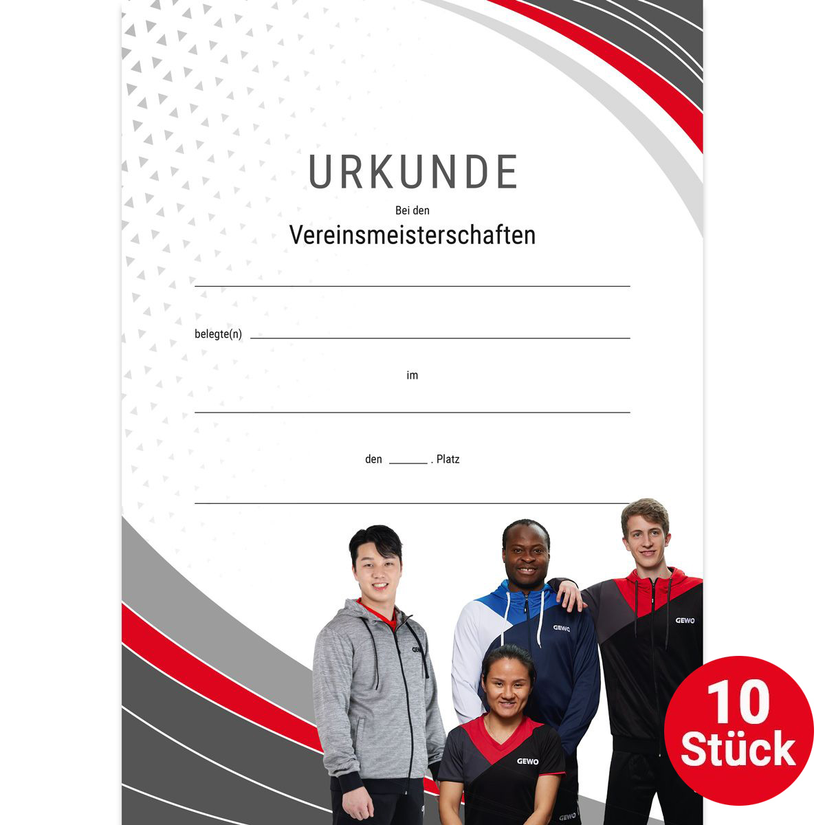 GEWO Urkunde Team 2025 mit Text - Set (10 Stück)
