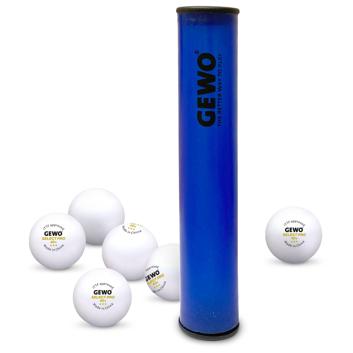 GEWO Ballbox mit 6 GEWO 3-Stern Bällen